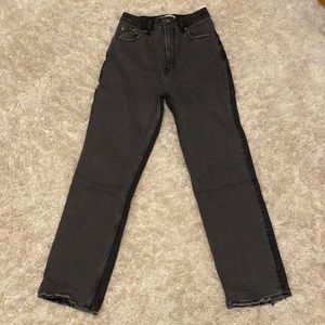 Two-Toned Black Abercrombie & Fitch SIZE 26 ULTRA HIGH RISE Straight Ankle Jeans